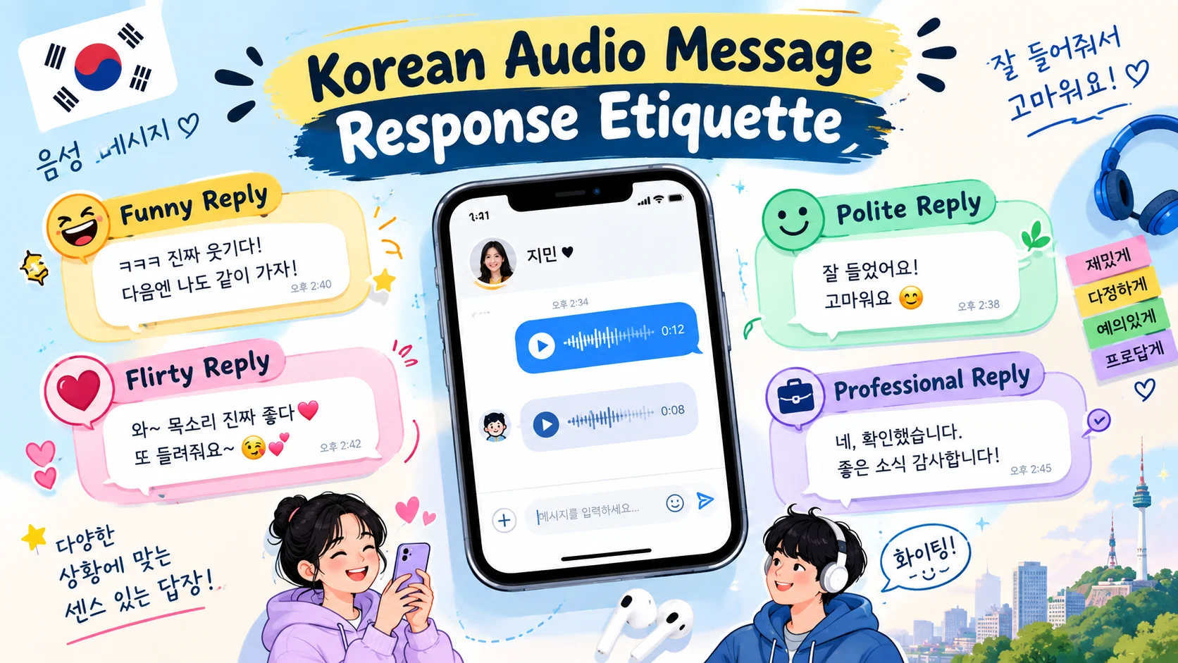 korean audio message response etiquette